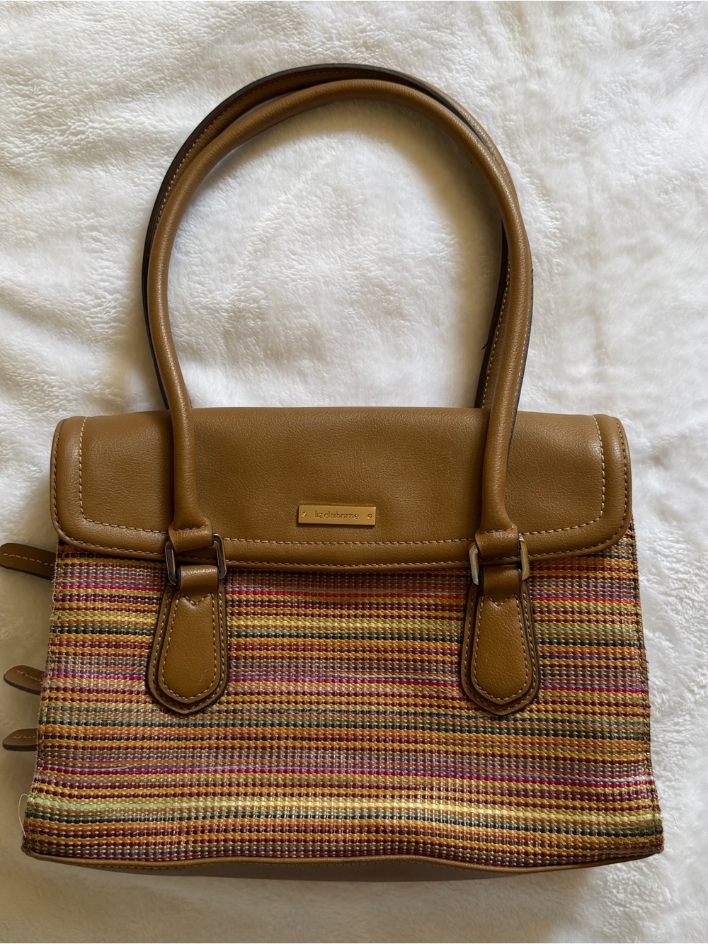 Liz Claiborne Tan Multicolor Shoulder Bag